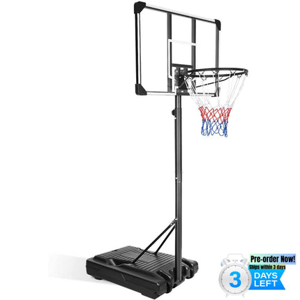 BG7- Portable Basketball Hoop & Goal Basketball Stand Height Adjustable 6.2-8.5ft with 35.4Inch Transparent Backboard & Wheels for Youth Teenagers Outdoor Indoor Basketball Goal Game Play - Likeshoppe 