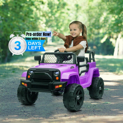 BH17- LEADZM Dual Drive 12V 4.5A.h with 2.4G Remote Control Jeep Purple - Likeshoppe 