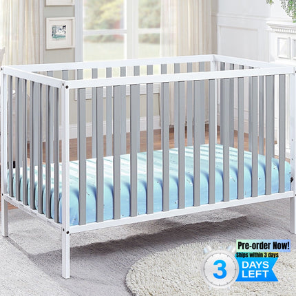 AO6- Deux Remi 3-in-1 Convertible Island Crib White/Gray - Likeshoppe 