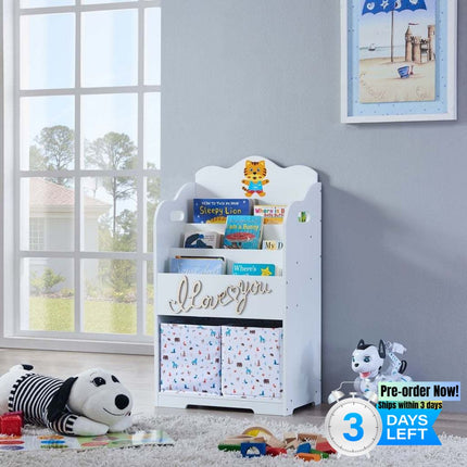 AT16- Kids Funnel Maison Kids Bookcase with Toy Storage - Likeshoppe 