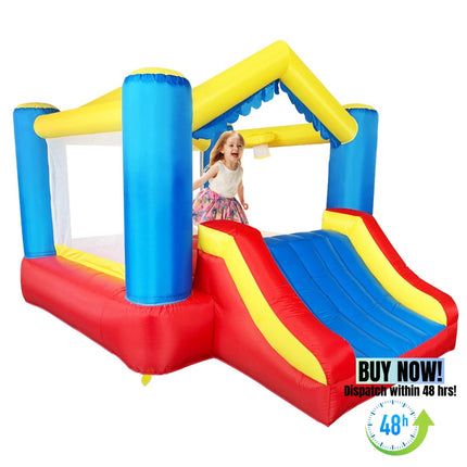 BC22- YARD Bounce House Inflatable Bounce House with Basketball Hoop Royal Bouncer for Kids, Outdoor Bouncy House, Durable Seam Forced Buffer Strips, Big Slide, 12 x 9 x 8 ft H, w/ UL Certified Air Blower - Likeshoppe 