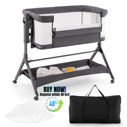 AP1- Height Adjustable Bedside Sleeper with Storage Bag and Soft Mattress for Baby - Likeshoppe 