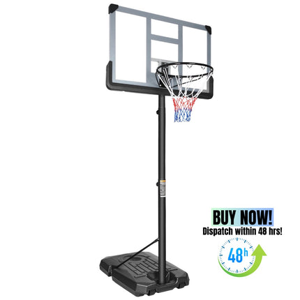 BG10- Portable Basketball Hoop Backboard System Stand Height Adjustable 6.6ft - 10ft with 44 Inch Backboard and Wheels for Adults Teens Outdoor Indoor Basketball Goal Game Play Set - Likeshoppe 