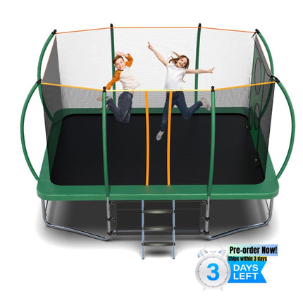 BA39- 16FT Trampoline with Basketball Hoop pump and Ladder(Inner Safety Enclosure) with soccer goal orange - Likeshoppe 