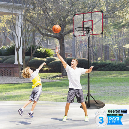 BG6- Portable Basketball Hoop System Stand Height Adjustable 7.5ft - 9.2ft with 32 Inch Backboard and Wheels for Youth Adults Indoor Outdoor Basketball Goal - Likeshoppe 