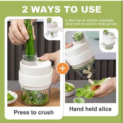 2A- 4 in1 Handheld Electric Vegetable Cutter/Slicer - Likeshoppe 