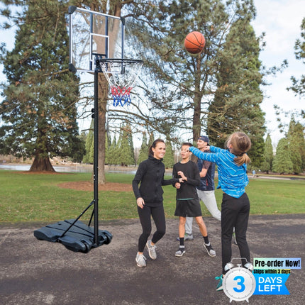 BG8- Portable Basketball Hoop Stand w/Wheels for Kids Youth Adjustable Height 5.4ft - 7ft Use for Indoor Outdoor Basketball Goals Play Set - Likeshoppe 