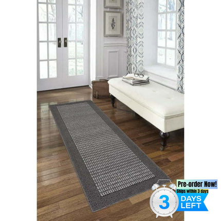 AR3- Machine Washable Faux Sisal Gray Indoor Accent Rug Set, 3-Piece Set - Likeshoppe 