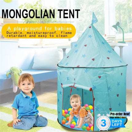 BE4- Princess Castle Play Tent, Kids Foldable Games Tent House Toy for Indoor & Outdoor Use-Blue - Likeshoppe 