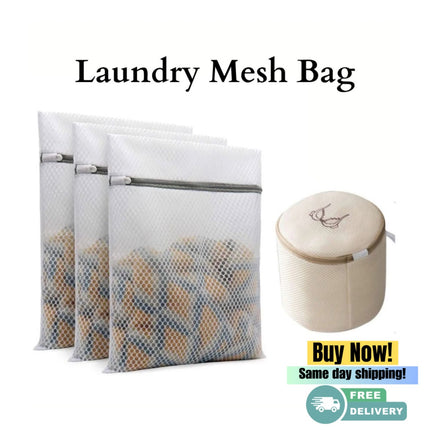 1C- 3-PC Set Mesh Laundry Bag - Likeshoppe 