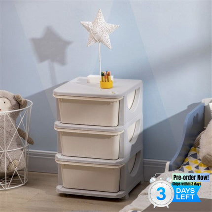 AU1- Kids Storage Unit Dresser-Cream White - Likeshoppe 