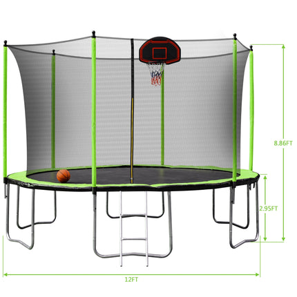 BA44- 12ft green trampoline 2023 - Likeshoppe 