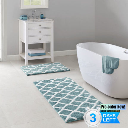 AR1- Reversible High Pile Tufted Microfiber Bath Rug - Likeshoppe 