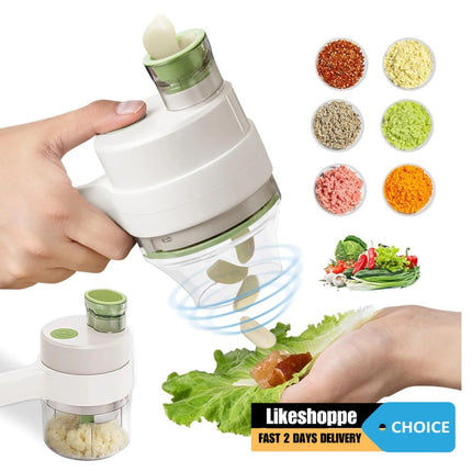 2A- 4 in1 Handheld Electric Vegetable Cutter/Slicer - Likeshoppe 