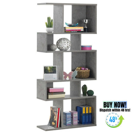 AT24- 5 Cubes Ladder Shelf Corner Bookshelf Display Rack Bookcase - Likeshoppe 