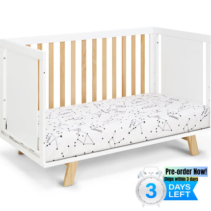 AO9-Livia 3-in-1 Convertible Island Crib White/Natural - Likeshoppe 