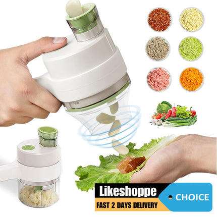 2A- 4 in1 Handheld Electric Vegetable Cutter/Slicer - Likeshoppe 