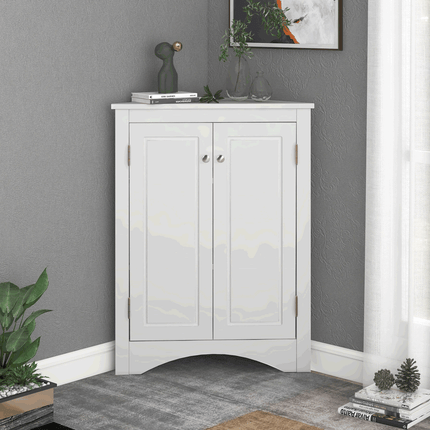 AM4- Triangle Bathroom Storage Cabinet with Adjustable Shelves;  Freestanding Floor Cabinet for Home Kitchen