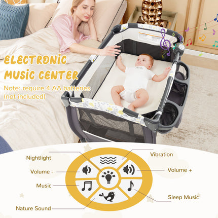 AP2- 4 in 1 Portable Pack and Play Baby Nursery Center with Bassinet - Likeshoppe 