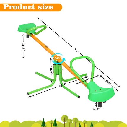 BD2- 360 Degree Rotation Outdoor Kids Spinning Seesaw Sit and Spin Teeter Totter Outdoor Playground Equipment Swivel Teeter Totter for Backyard - Likeshoppe 