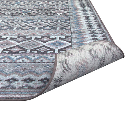 AQ19- Fallon Blue/Charcoal/Ivory/Pink Area Rug 5x8 - Likeshoppe 