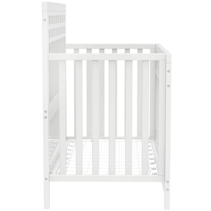 AO5- Certified Baby Safe Crib, Pine Solid Wood, Non-Toxic Finish, Snow White - Likeshoppe 