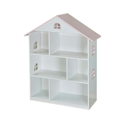 AT14- Kids Funnel Veronica Girls Pink Roof Dollhouse Bookcase - Likeshoppe 