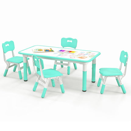 AV3- Kids Table and Chairs Set for 4 with Graffiti Desktop - Likeshoppe 