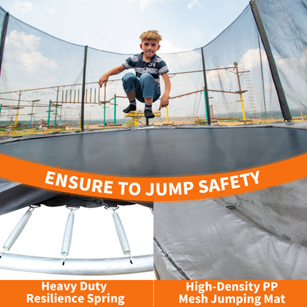 BA40- Family Trampoline 14FT Outer Perimeter Safety Protection High Bearing Strength Material Solid - Likeshoppe 