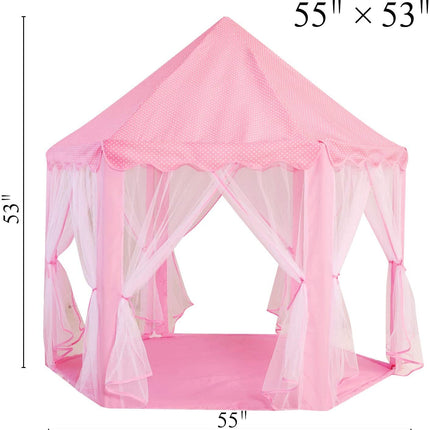 BE1- Outdoor Indoor Portable Folding Princess Castle Tent Kids Children Funny Play Fairy House Kids Play Tent(Warm LED Star Lights) - Likeshoppe 