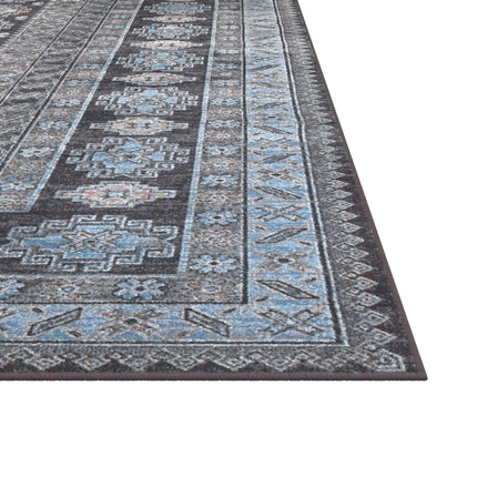 AQ17- Salina Charcoal/Blue/Pink Area Rug 5x8 - Likeshoppe 