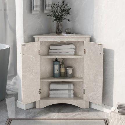 AM4- Triangle Bathroom Storage Cabinet with Adjustable Shelves;  Freestanding Floor Cabinet for Home Kitchen