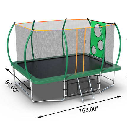 BA38- 8*14FT TRAMPOLINE GREEN - Likeshoppe 