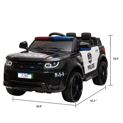 BH14- 12V Kids Police Ride On Car Electric Cars 2.4G Remote Control, LED Flashing Light, Music & Horn. - Likeshoppe 