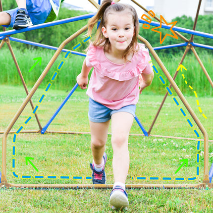 BB15- Kids Climbing Dome Tower - 12 ft Jungle Gym Geometric Playground Dome Climber Monkey Bars Play Center, Rust & UV Resistant Steel Supporting 1000 LBS - Likeshoppe 