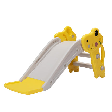 BB4- Kids Slide, Freestanding Toddler Climber with Basketball Hoop for Indoor and Outdoor Play, Yellow+Gray - Likeshoppe 