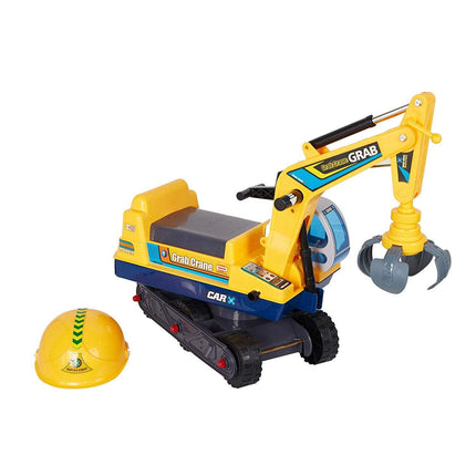 BH26- Outdoor Kids Ride On Excavator Pretend Play Construction Truck w/ Safety Helmet - Likeshoppe 