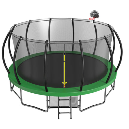 BA34- 15FT Trampoline with Basketball Hoop - Recreational Trampolines with Ladder ,Shoe Bag and Galvanized Anti-Rust Coating - Likeshoppe 