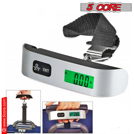 BR1- 5 Core Digital Luggage Scale Travel Weight Scales Portable for Packages Bag Suitcases TSA Approved 400 lbs Capacity Bascula De Peso kg Y Libras w Hook - LSS-004 - Likeshoppe 