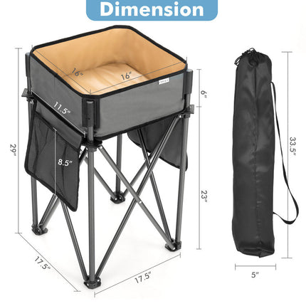 BL2-2 Pieces Folding Camping Tables with Large Capacity Storage Sink for Picnic - Likeshoppe 