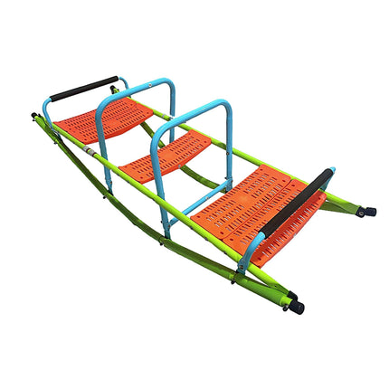 BD4- XSS008 high quality kids seesaw plastic seat playground equipment cute baby plastic rocker outdoor children blue and green steel tube for kids age 3+ - Likeshoppe 