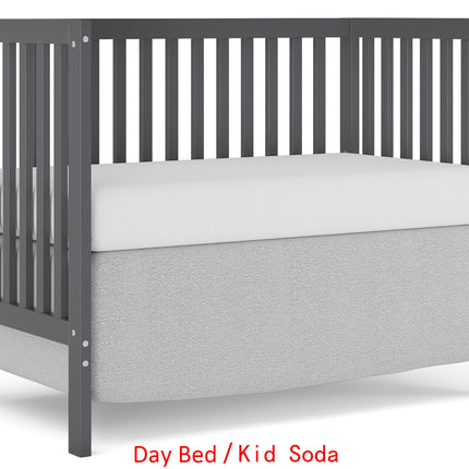 A02- Synergy,5-In-1 Convertible Crib, Converts from Baby Crib to Toddler Bed, Fits Standard Full-Size Crib Mattress ,Easy to Assemble 53*29*9 Inches-STORM GREY - Likeshoppe 