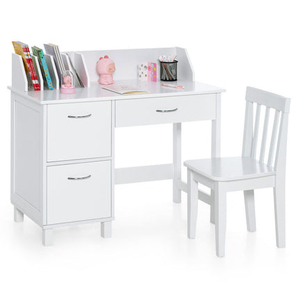 AV1- Kids Wooden Writing Furniture Set with Drawer and Storage Cabinet - Likeshoppe 