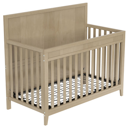 A016- Certified Baby Safe Crib, Pine Solid Wood, Non-Toxic Finish, Hazel Wood - Likeshoppe 