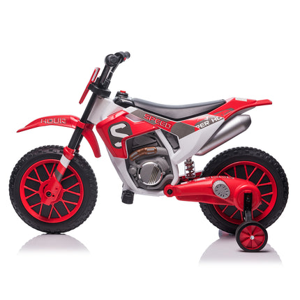 BH8- 12V Kids Ride on Toy Motorcycle, Electric Motor Toy Bike with Training Wheels for Kids 3-6, Red - Likeshoppe 