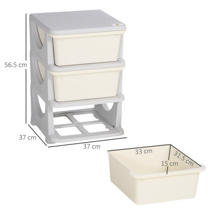 AU1- Kids Storage Unit Dresser-Cream White - Likeshoppe 