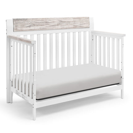 A012- Hayes 4-in-1 Convertible Crib White/Natural - Likeshoppe 