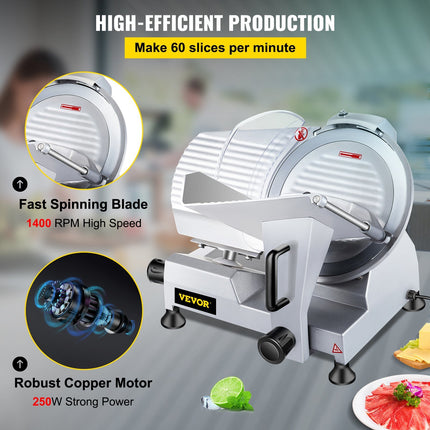 BS5- Commercial Meat Slicer,12 inch Electric Meat Slicer Semi-Auto 420W Premium Carbon Steel Blade Adjustable Thickness, Deli Meat Cheese Food Slicer Commercial and for Home use,Sliver - Likeshoppe 