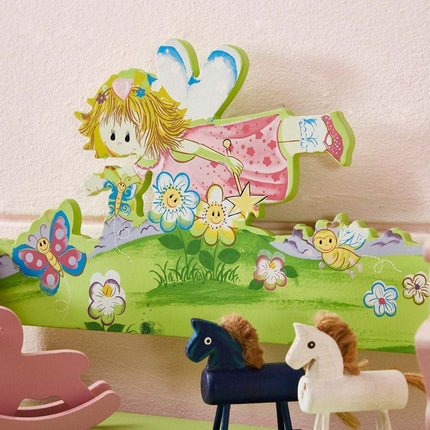 AT15- Kids Funnel Olivia the Fairy Girls Hand Painted 3 Tier Flower Bookcase with Drawers - Likeshoppe 