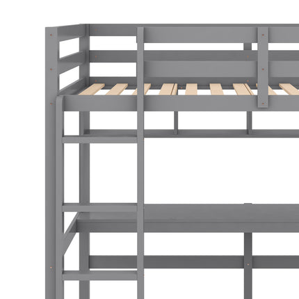 AS30- Twin Size Loft Bed with Convenient Desk;  Shelves;  and Ladder - Likeshoppe 